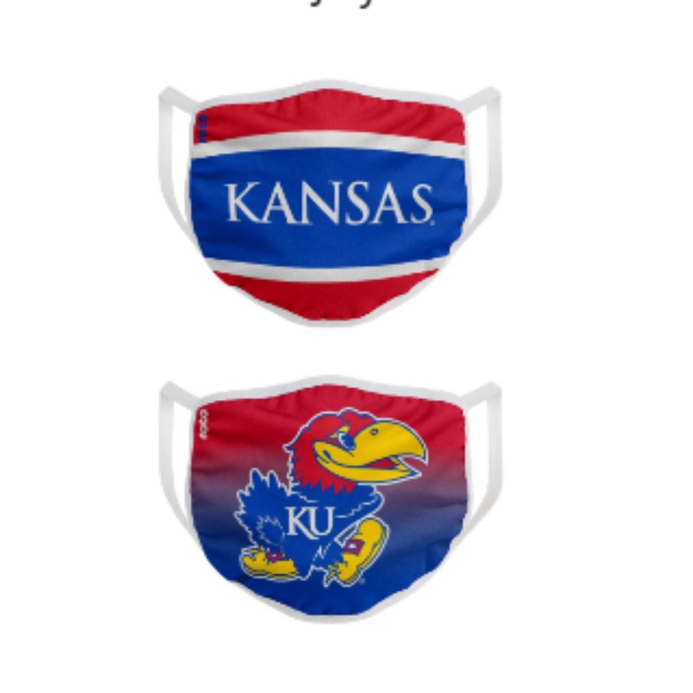 Kansas Jayhawks FOCO Adult Printed Face Covering 2-Pack